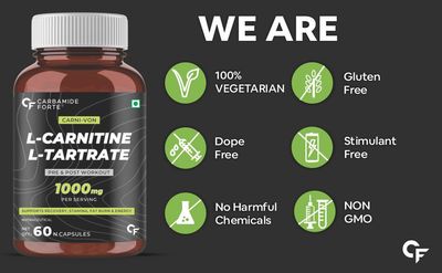 l carnitine and l tartrate uses Healthvit L-Carnitine L-Tartrate 500 mg Supplement main image 1