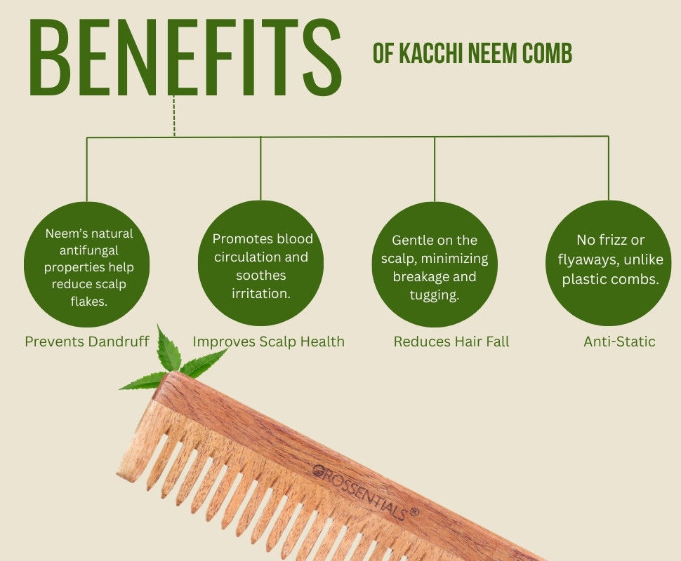 Neem Wooden Comb Wide Teeth