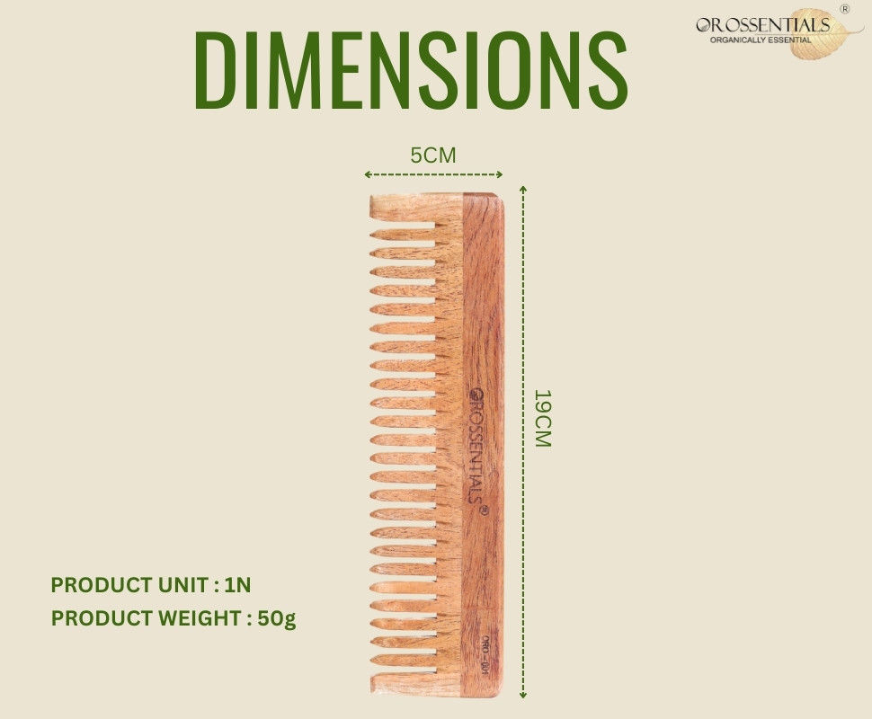 Neem Wooden Comb Wide Teeth