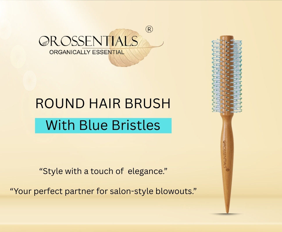 Round Nylon Blue Hair Brush