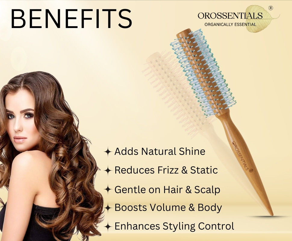 Round Nylon Blue Hair Brush