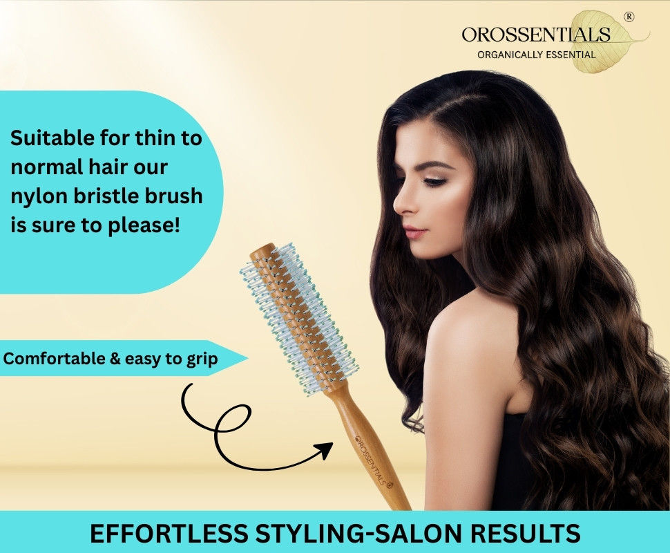 Round Nylon Blue Hair Brush
