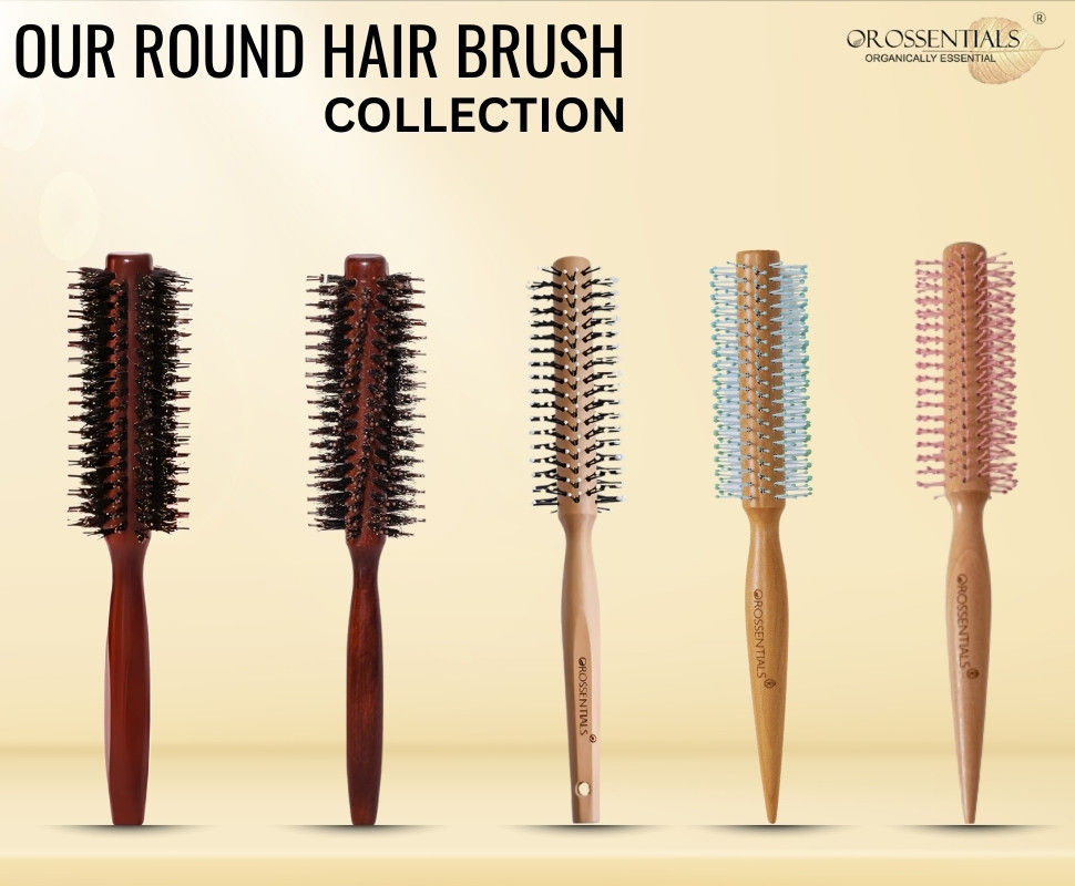 Round Nylon Blue Hair Brush