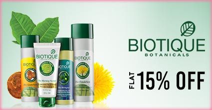 Get Online Offers on Biotique Products Flat 15%