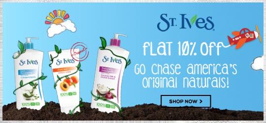 Get Online Offers on St Ives Products Flat 10%