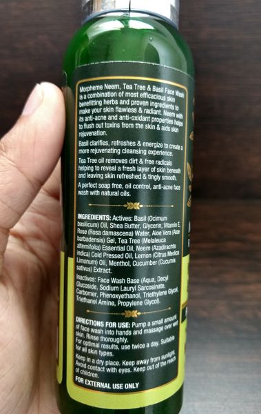 Best Face Wash for Summer Morpheme Remedies Neem Tea Tree