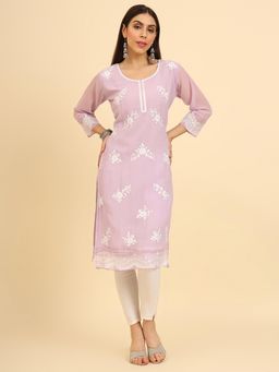 VAIRAGEE - Georgette Lucknowi Chikankari Work Straight Kurta
