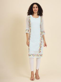 VAIRAGEE - Georgette Lucknowi Chikankari Work Straight Kurta