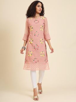 VAIRAGEE - Georgette Lucknowi Chikankari Work Straight Kurta