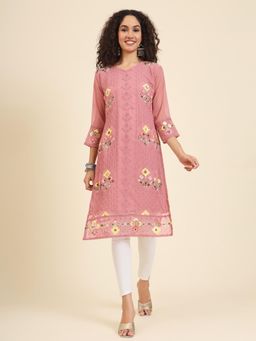 VAIRAGEE - Georgette Lucknowi Chikankari Work Straight Kurta