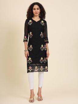 VAIRAGEE - Georgette Lucknowi Chikankari Work Straight Kurta