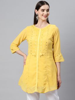 Nayam by lakshita - Yellow Embellished Kurti