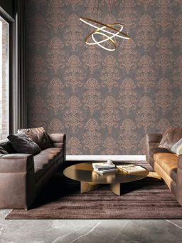 Excel - Wallpaper Hampton Court In Black Floral Damask