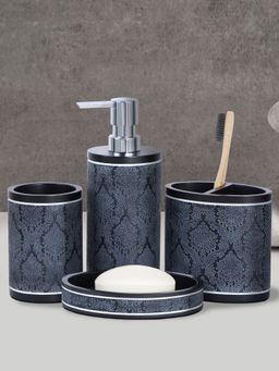 OBSESSIONS - Polyresin 4Pc Bathroom set, Black
