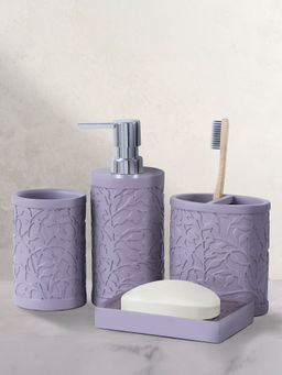 OBSESSIONS - Polyresin 4Pc Bathroom set, Purple