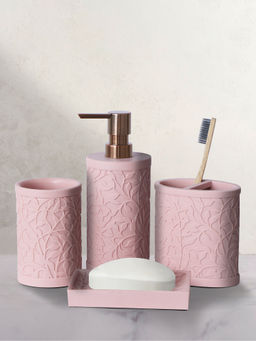 OBSESSIONS - Polyresin 4Pc Bathroom set, Pink