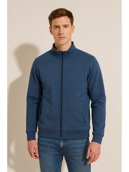 Parcel Yard - Men's Winter Wear Zipper Blue Sweatshirt