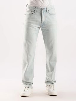 Calvin Klein - Men Blue Cotton Solid Regular Jeans