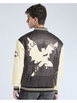 Bewakoof - Men Brown Nylon Graphic Bomber Jacket