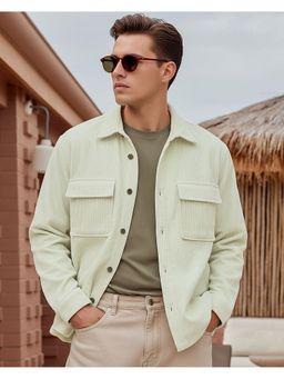 Bewakoof - Men Green Corduroy Solid Jacket