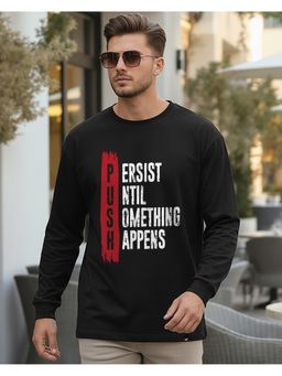 Bewakoof - Men's Jet Push Typography Oversized Black T-Shirt