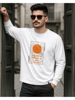 Bewakoof - Men's Zone Zero Graphic Printed Oversized White T-Shirt