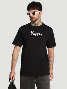 Bene Kleed - Men Regular Fit Applique Embroidery Black T-Shirt