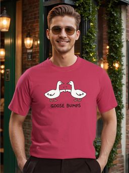 Bene Kleed - Men Regular Fit Graphic Print Magenta T-Shirt