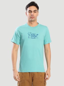 Bene Kleed - Men Regular Fit Graphic Print Turquoise T-Shirt
