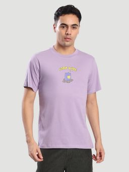 Bene Kleed - Men Regular Fit Graphic Print Lavender T-Shirt