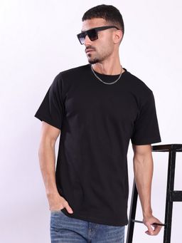 Bene Kleed - Men Solid Cotton Black T-Shirt
