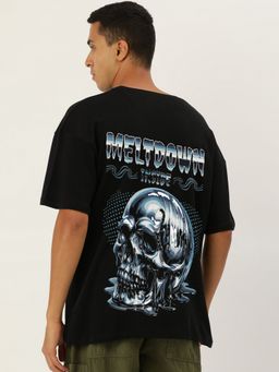 Bene Kleed - Men Graphic Oversized Black T-Shirt