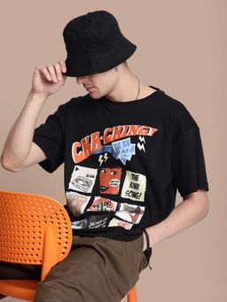 Bene Kleed - Men Cha Ching Graphic Print Black T-Shirt