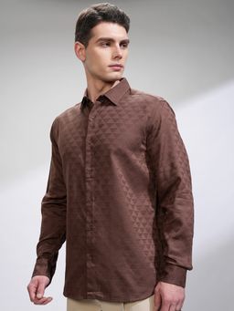 HIGHLANDER - Men Comfort Opaque Casual Brown Shirt