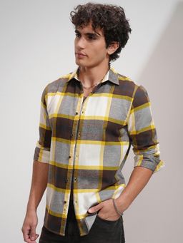 HIGHLANDER - Men Flannel Checked Casual Regular Fit Multicolour Shirt