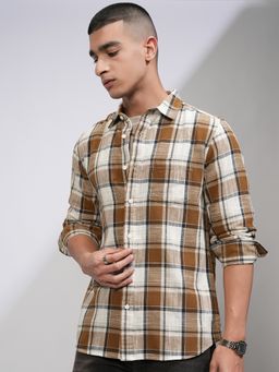 HIGHLANDER - Men Checked Slim Fit Multicolour Casual Shirt