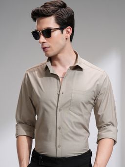 HIGHLANDER - Men Solid Casual Slim Fit Grey Shirt
