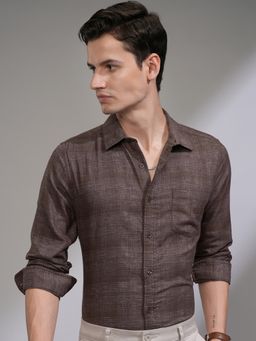 HIGHLANDER - Men Brown Check Casual Shirt