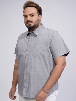 HIGHLANDER - Men's Grey Wased Solid Casual Shirt