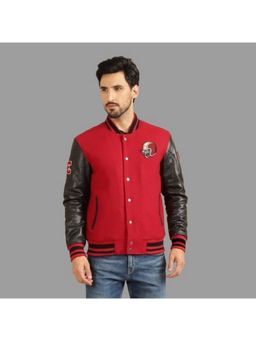 Royal Enfield - Men Red Wool Blend Solid Jacket