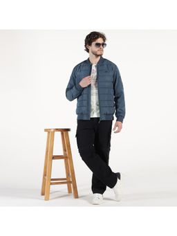 Royal Enfield - Men Blue Polyester Solid Puffer Jacket