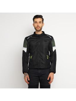 Royal Enfield - Men Green Polyester Solid Biker Jacket