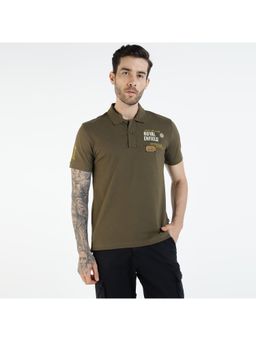 Royal Enfield - Multi Badge Heritage Olive Polo T-Shirt