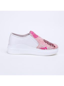 The Saree Sneakers - Pink Kantha Patchwork Slip-On Sneakers