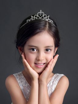 Yellow Chimes - Women Silver Toned Crystal Studded Hair Tiara Headband