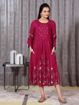Sukruti Design - Noor - Rosehip Red Flared Dress