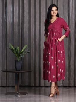 Sukruti Design - Noor - Rosehip Gathered Dress