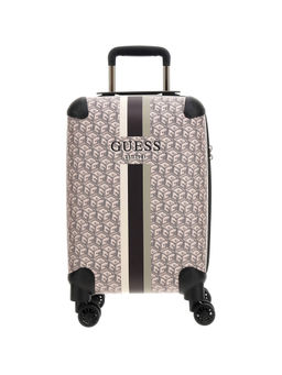 Guess - Beige Geometric Wilder 18 In 8-Wheeler Trolley Bag