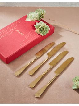 Fabindia - Golden Nazm Stainless Steel Dinner Knife (Pack of 4)