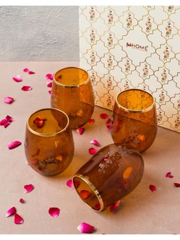 Fabindia - Yellow Nargis Blown Glass (Pack of 4)